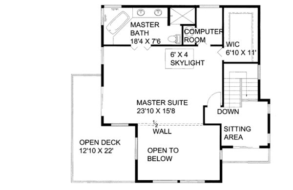 Modern Floor Plan - Upper Floor Plan #117-757
