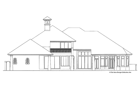 Exterior - Rear Elevation for Mediterranean House Plan #930-97 - 4 bed, 5.5 bath