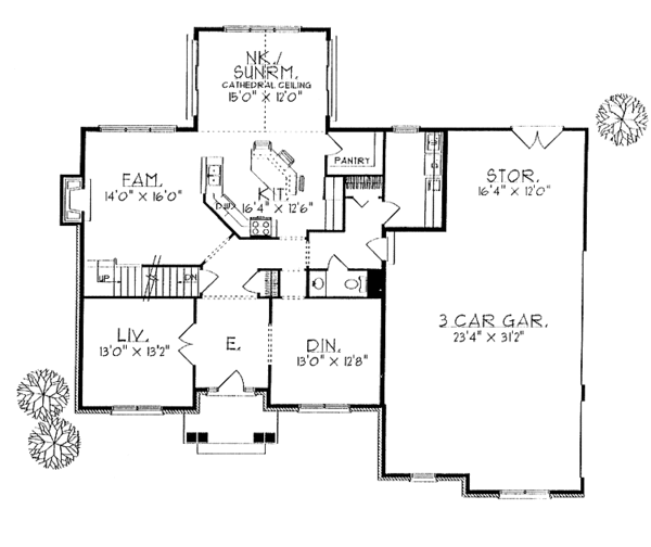 Home Plan - Traditional Floor Plan - Main Floor Plan #70-1311