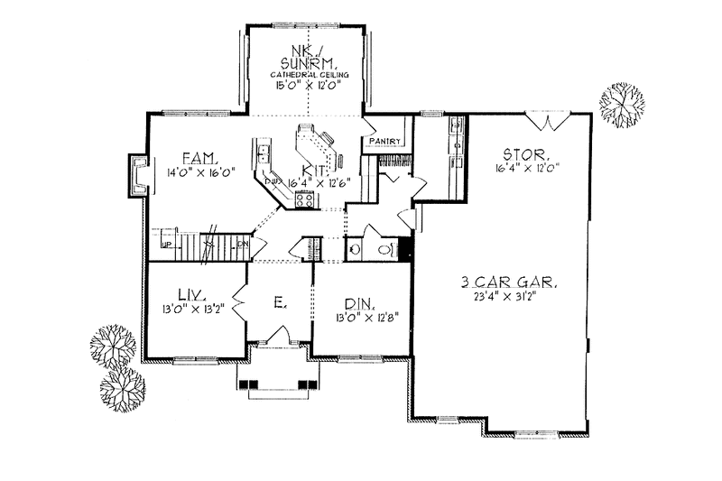 House Plan Design - Floor Plan - Main Floor for Traditional House Plan #70-1311 - 4 bed, 2.5 bath