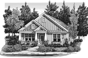 Exterior - Front Elevation 3 for Craftsman House Plan #927-297 - 2 bed, 2 bath