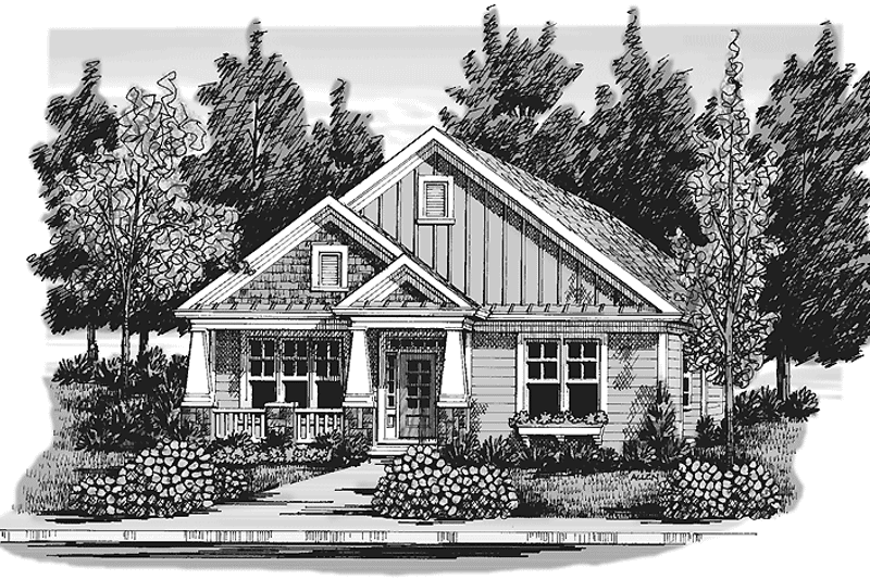 Home Plan - Exterior - Front Elevation 3 for Craftsman House Plan #927-297 - 2 bed, 2 bath