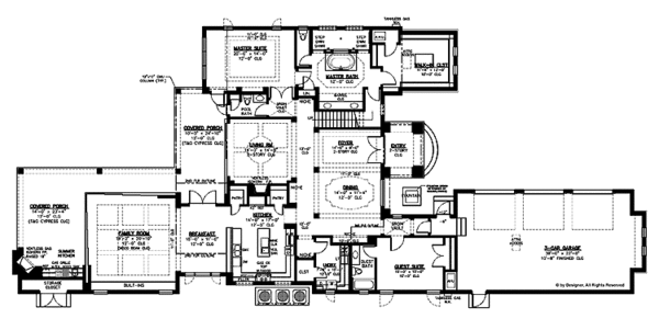 Architectural House Design - Mediterranean Floor Plan - Main Floor Plan #1019-17