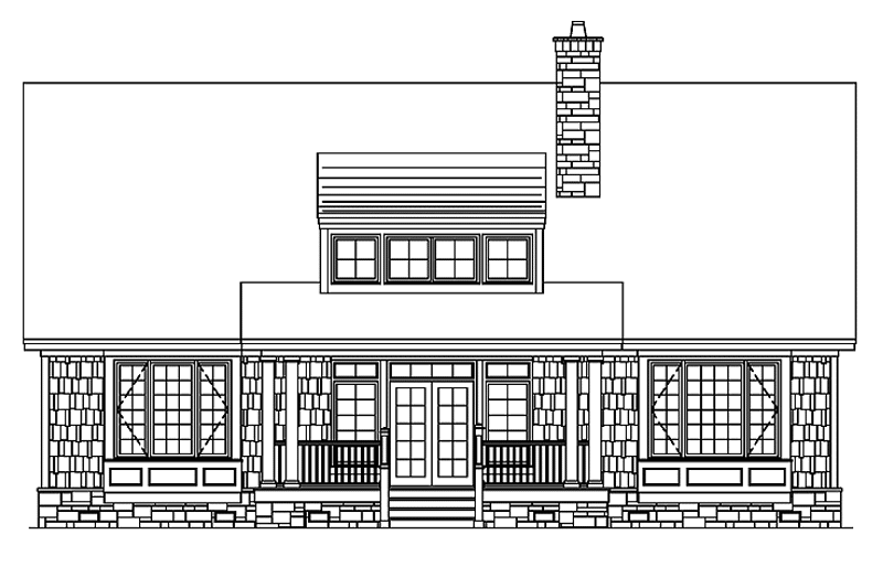 Home Plan - Exterior - Rear Elevation 2 for Country House Plan #929-682 - 3 bed, 3.5 bath