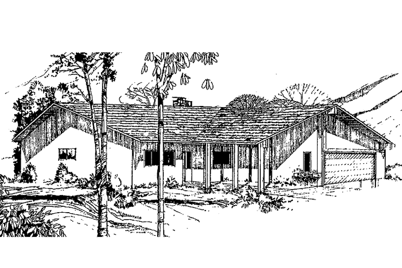 Home Plan - Exterior - Front Elevation 3 for Country House Plan #60-846 - 3 bed, 2 bath
