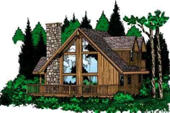 Exterior - Front Elevation for Cabin House Plan #126-106 - 2 bed, 2 bath