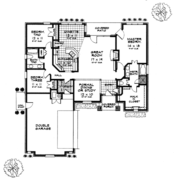 Dream House Plan - Ranch Floor Plan - Main Floor Plan #310-1136