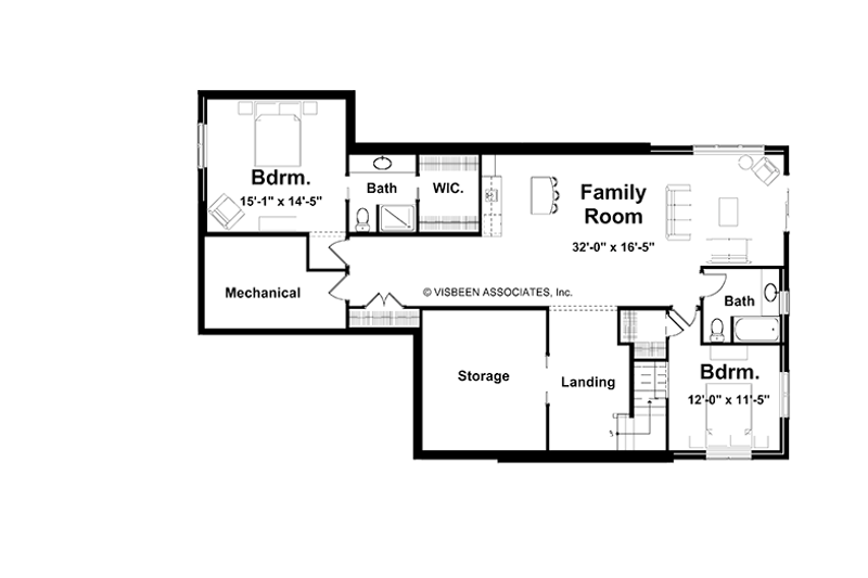 Home Plan - Floor Plan - Lower Floor for Country House Plan #928-86 - 3 bed, 3.5 bath