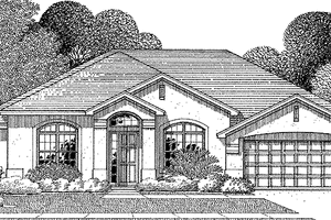 Architectural House Design - Mediterranean Exterior - Front Elevation Plan #999-106