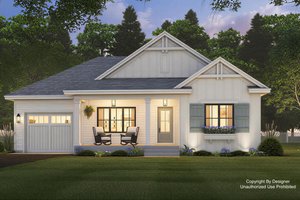 House Blueprint - Farmhouse Exterior - Front Elevation Plan #51-1486