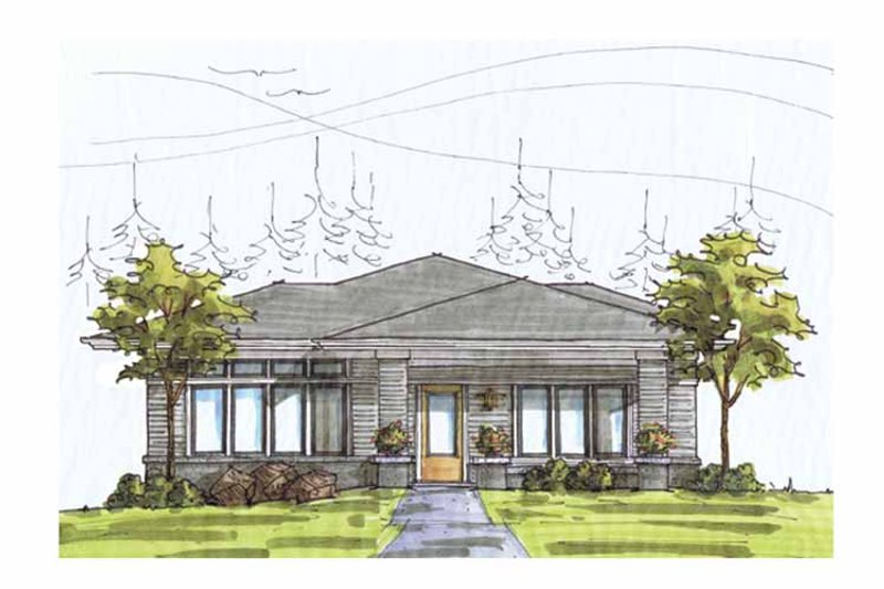 Dream House Plan - Exterior - Front Elevation 3 for Prairie House Plan #895-70 - 3 bed, 2.5 bath