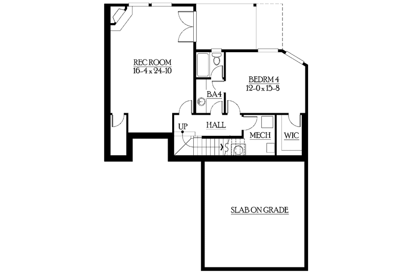Home Plan - Floor Plan - Lower Floor for Craftsman House Plan #132-451 - 4 bed, 4.5 bath