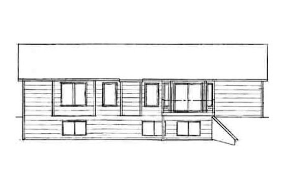 Exterior - Rear Elevation for Ranch House Plan #58-186 - 3 bed, 2 bath