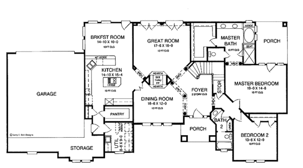 House Plan Design - European Floor Plan - Main Floor Plan #952-125