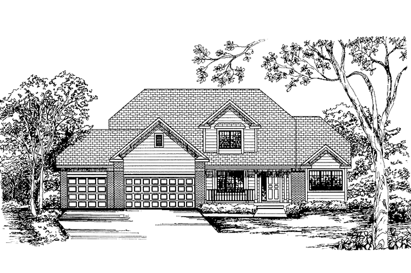 Architectural House Design - Country Exterior - Front Elevation Plan #320-1509