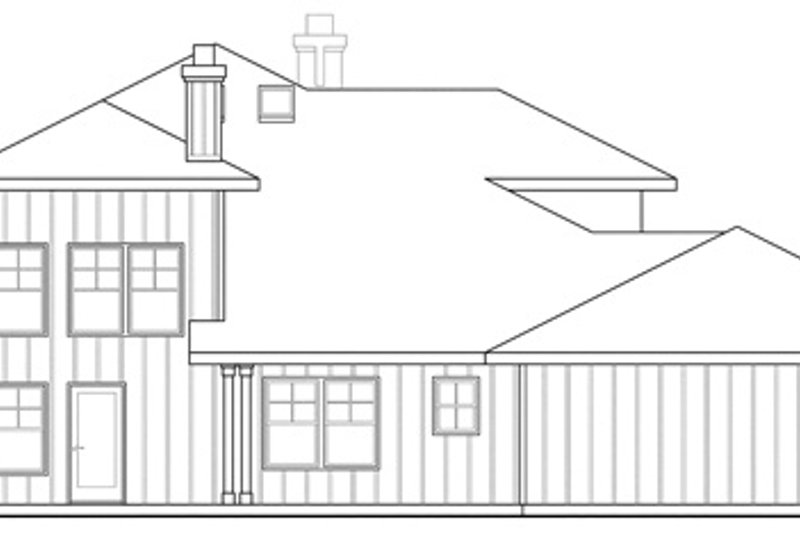 Home Plan - Exterior - Rear Elevation for Craftsman House Plan #124-459 - 3 bed, 3 bath