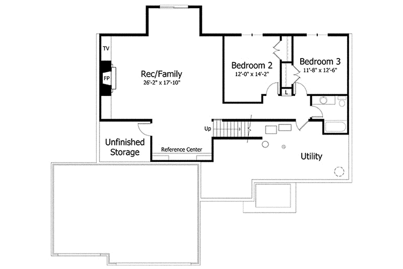 Home Plan - Floor Plan - Lower Floor for European House Plan #51-973 - 3 bed, 2.5 bath