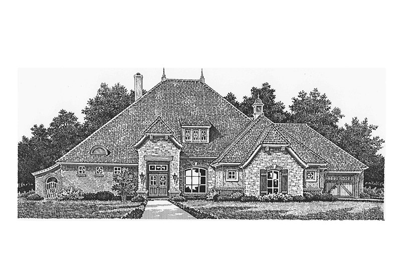 Home Plan - Exterior - Front Elevation 3 for European House Plan #310-1238 - 3 bed, 2.5 bath