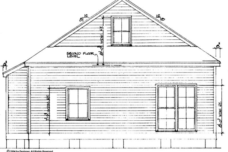 Dream House Plan - Exterior - Rear Elevation for Country House Plan #301-154 - 3 bed, 2.5 bath