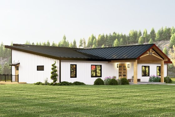 Exterior - Front Elevation 3 for Modern House Plan #1064-323 - 3 bed, 2 bath