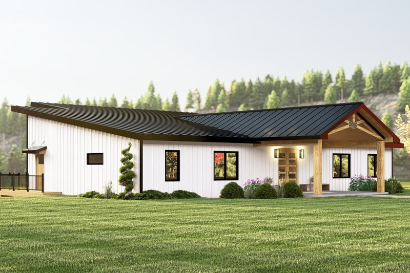 Architectural House Design - Exterior - Front Elevation 3 for Modern House Plan #1064-323 - 3 bed, 2 bath