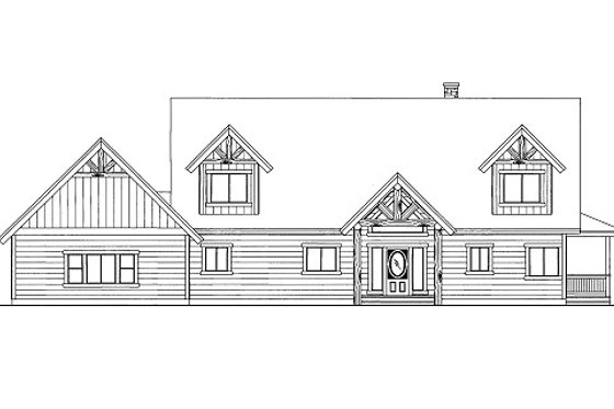 Exterior - Front Elevation 3 for Cabin House Plan #117-786 - 3 bed, 2.5 bath