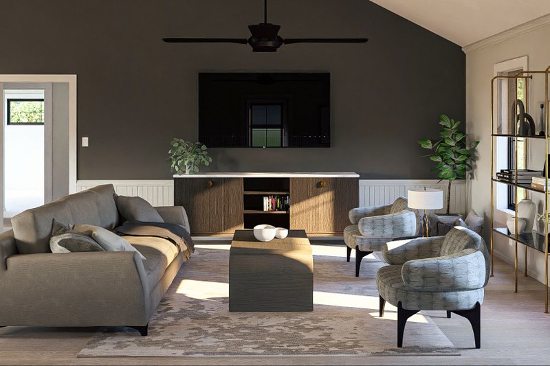 House Design - Interior - Family Room 1 for Barndominium House Plan #455-489 - 2 bed, 1 bath