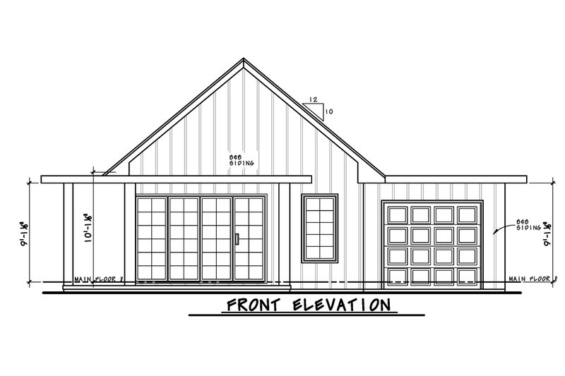 Architectural House Design - Exterior - Front Elevation 4 for Contemporary House Plan #20-2511 - 2 bed, 1 bath