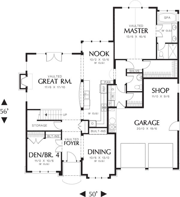 Home Plan - European Floor Plan - Main Floor Plan #48-459