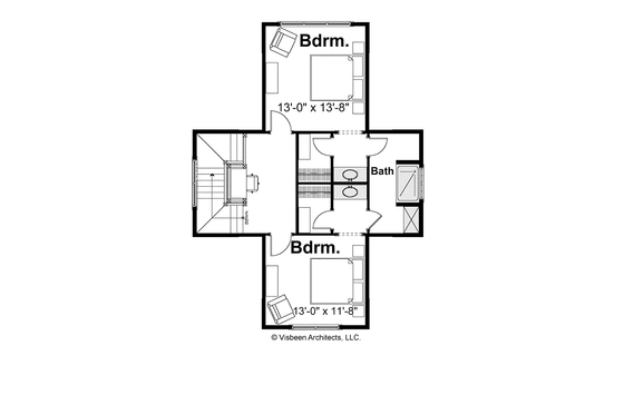 Floor Plan - Upper Floor for Bungalow House Plan #928-191 - 3 bed, 2 bath