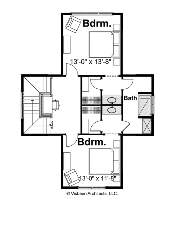 Architectural House Design - Bungalow Floor Plan - Upper Floor Plan #928-191