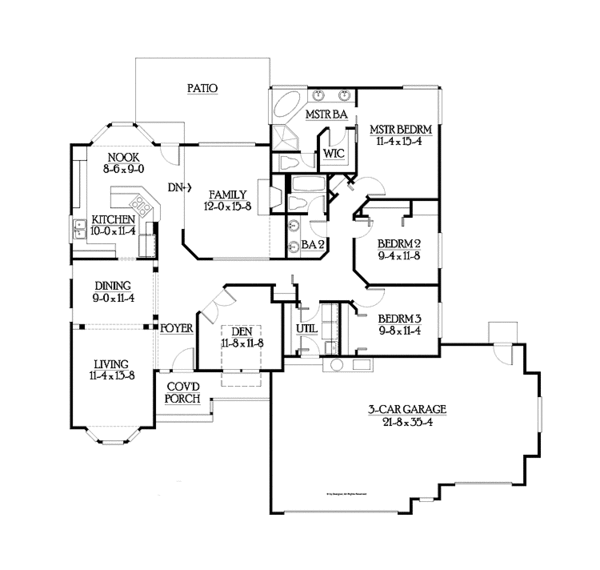Architectural House Design - Ranch Floor Plan - Main Floor Plan #132-535