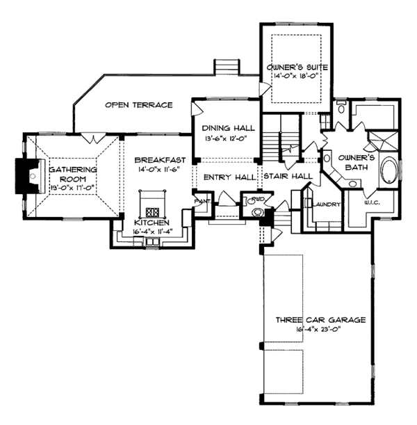 House Blueprint - Country Floor Plan - Main Floor Plan #413-901