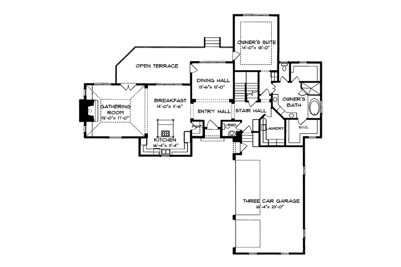 Dream House Plan - Floor Plan - Main Floor for Country House Plan #413-901 - 4 bed, 3.5 bath