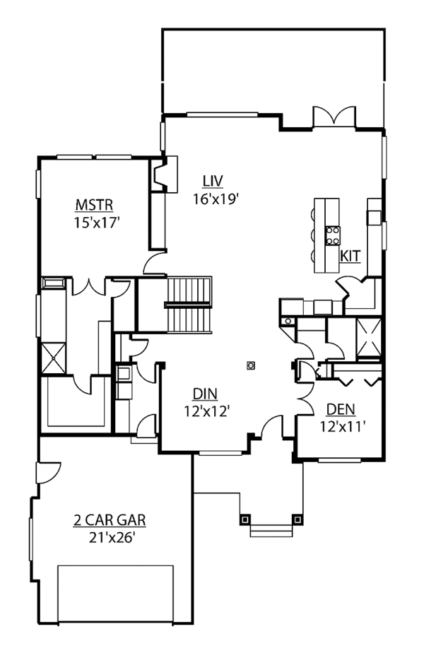 House Blueprint - Craftsman Floor Plan - Main Floor Plan #951-19