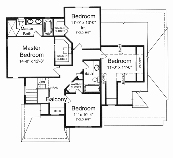 Architectural House Design - Country Floor Plan - Upper Floor Plan #46-801