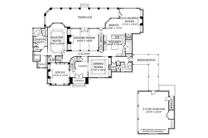 Home Plan - Floor Plan - Main Floor for Country House Plan #453-238 - 5 bed, 6.5 bath