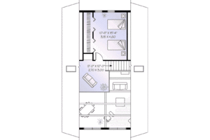 Floor Plan - Upper Floor for Cabin House Plan #23-501 - 2 bed, 1 bath