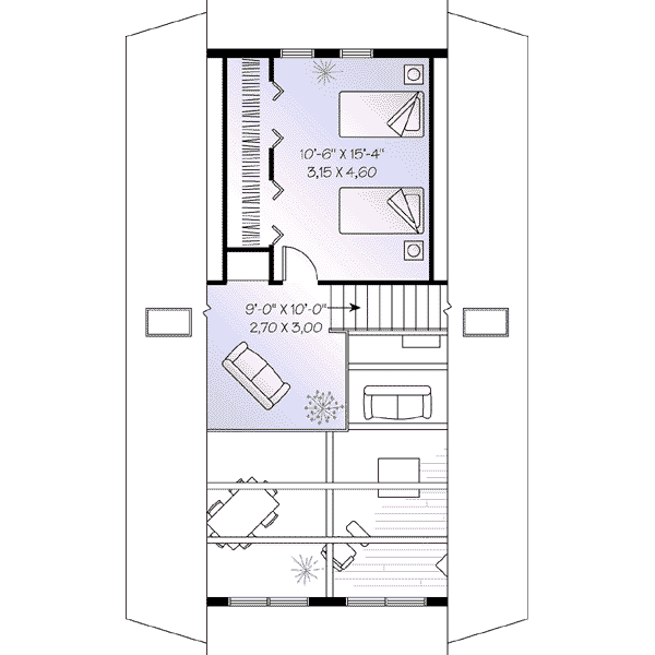 Architectural House Design - Cabin Floor Plan - Upper Floor Plan #23-501