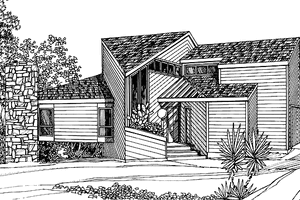 Contemporary Exterior - Front Elevation Plan #72-1060