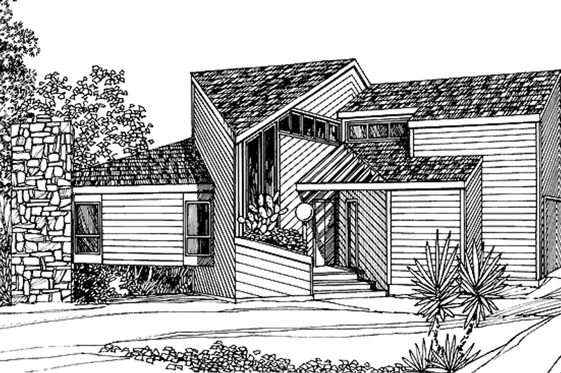 Dream House Plan - Contemporary Exterior - Front Elevation Plan #72-1060