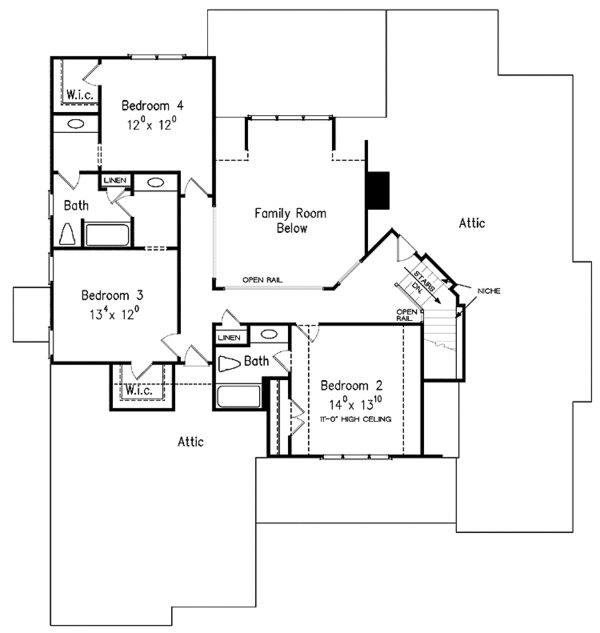 Dream House Plan - Country Floor Plan - Upper Floor Plan #927-372