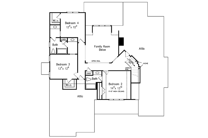 Dream House Plan - Floor Plan - Upper Floor 1 for Country House Plan #927-372 - 4 bed, 3.5 bath