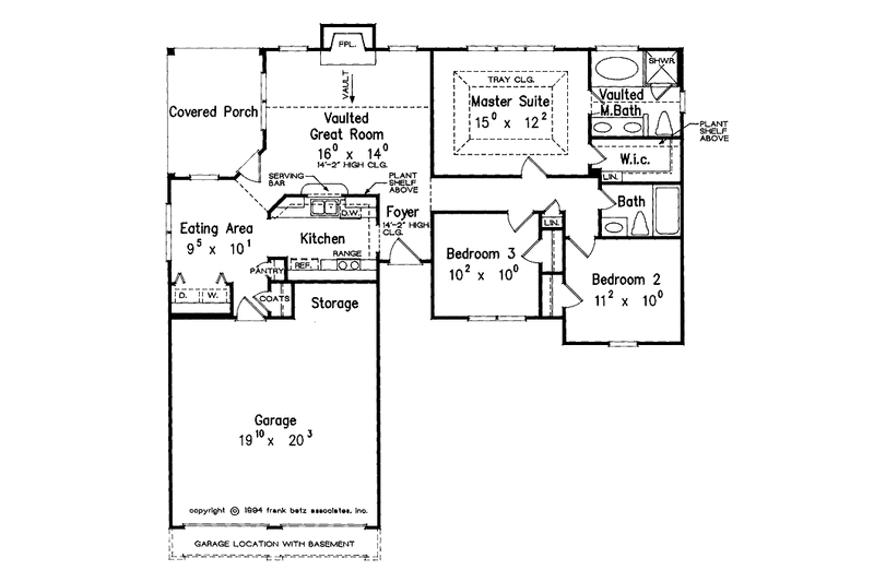 Home Plan - Floor Plan - Main Floor for Ranch House Plan #927-450 - 3 bed, 2 bath