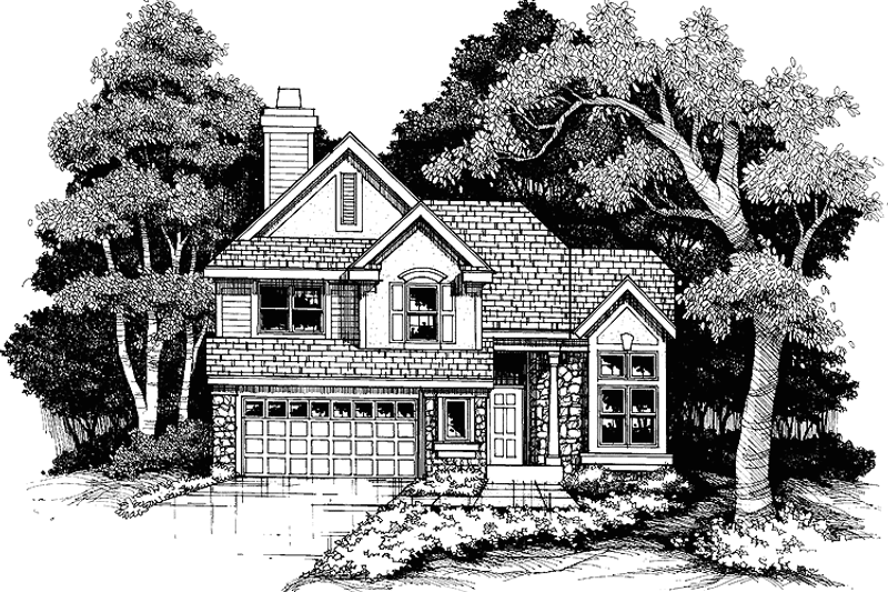 Architectural House Design - European Exterior - Front Elevation Plan #320-513