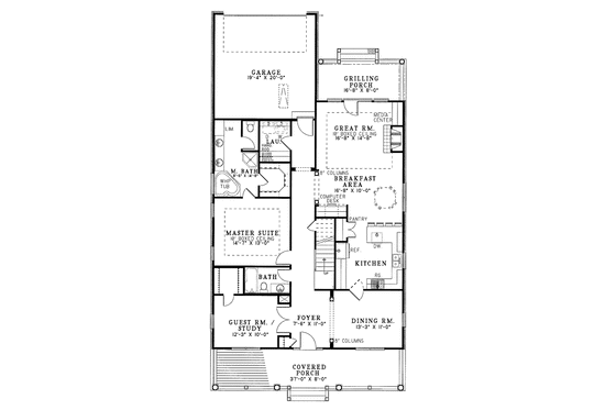 Floor Plan - Main Floor for Country House Plan #17-2663 - 3 bed, 3 bath