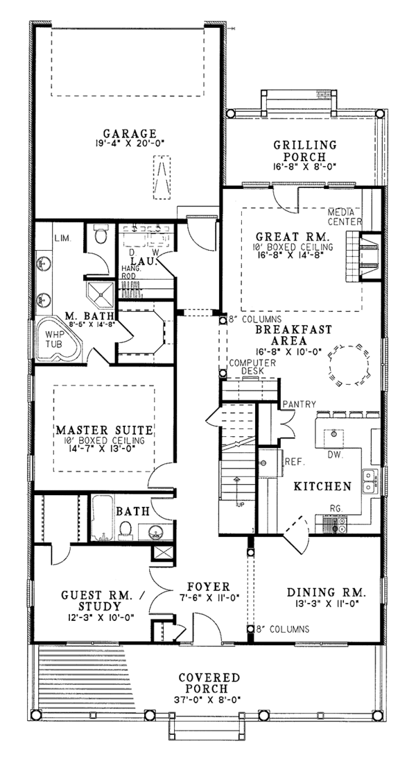 House Plan Design - Country Floor Plan - Main Floor Plan #17-2663