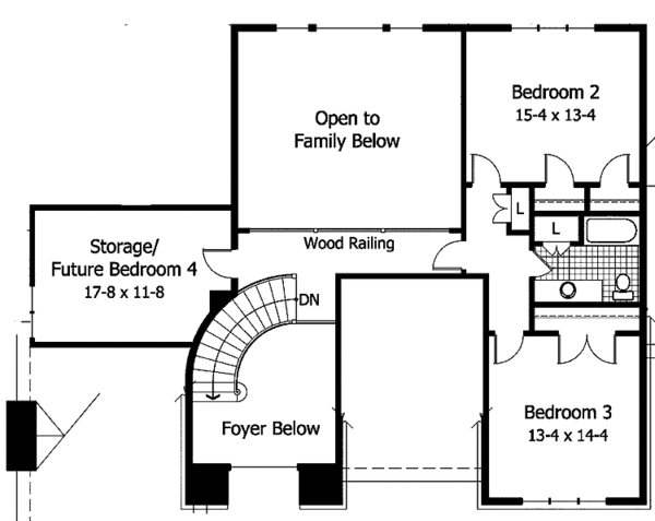 Dream House Plan - Traditional Floor Plan - Upper Floor Plan #51-786