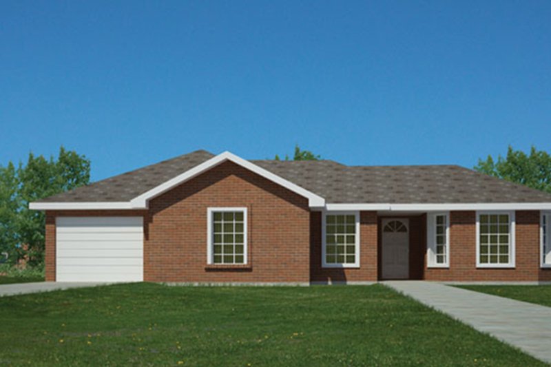 Dream House Plan - Exterior - Front Elevation 4 for Ranch House Plan #1061-32 - 3 bed, 2 bath