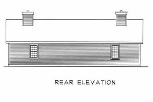 Exterior - Rear Elevation for Country House Plan #22-129 - 1 bed, 1 bath